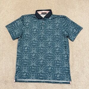 Greyson Polo Shirt Mens Large Wildlife Animal Print Stretch Performance Golf